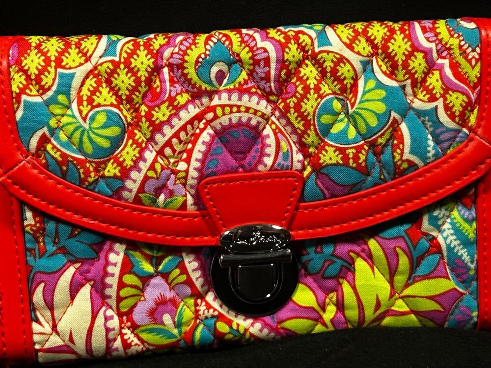 Vera Bradley Paisley in Paradise Your Turn Smartphone Wallet Red Quilted